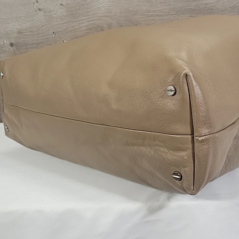 Theory Taupe Soft Leather Tote Bag